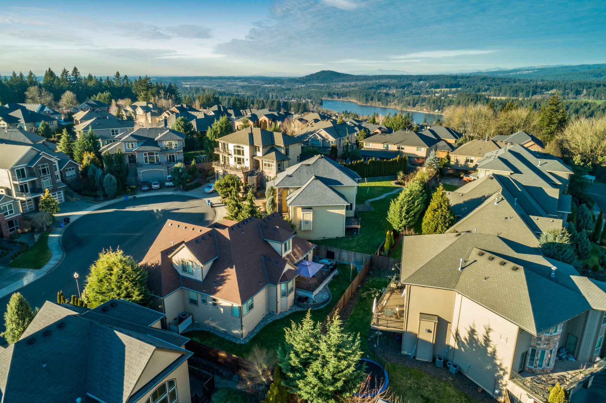 Beautiful luxury neighborhood in the Pacific Northwest photograp